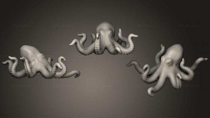 Статуэтки животных (Осьминог, STKJ_1752) 3D модель для ЧПУ станка